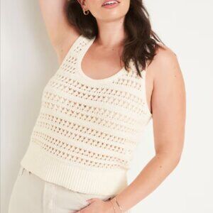NWOT - Old Navy Cropped Open-Knit Sweater Tank Top